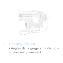 Brackets autoligaturants GENIUS CRYSTAL U 5-5 L 3-3 Hks 3 4