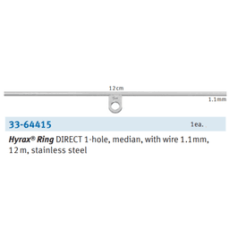 Hyrax® Ring DIRECT 1 trou – médian avec fil inox 12 cm 2